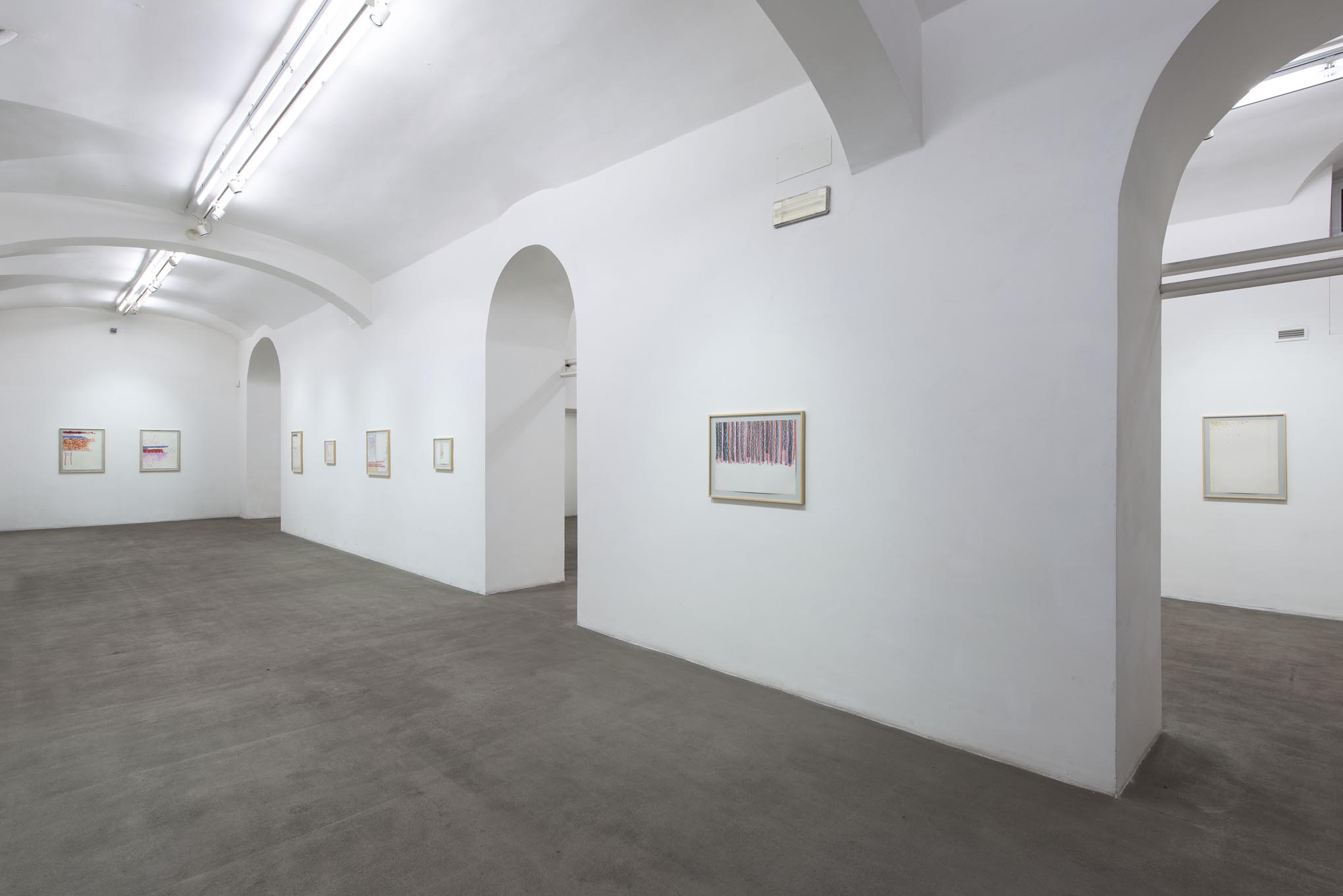 Giorgio Griffa: Works on Paper. Installation view presso Fondazione Giuliani, foto di Giorgio Benni