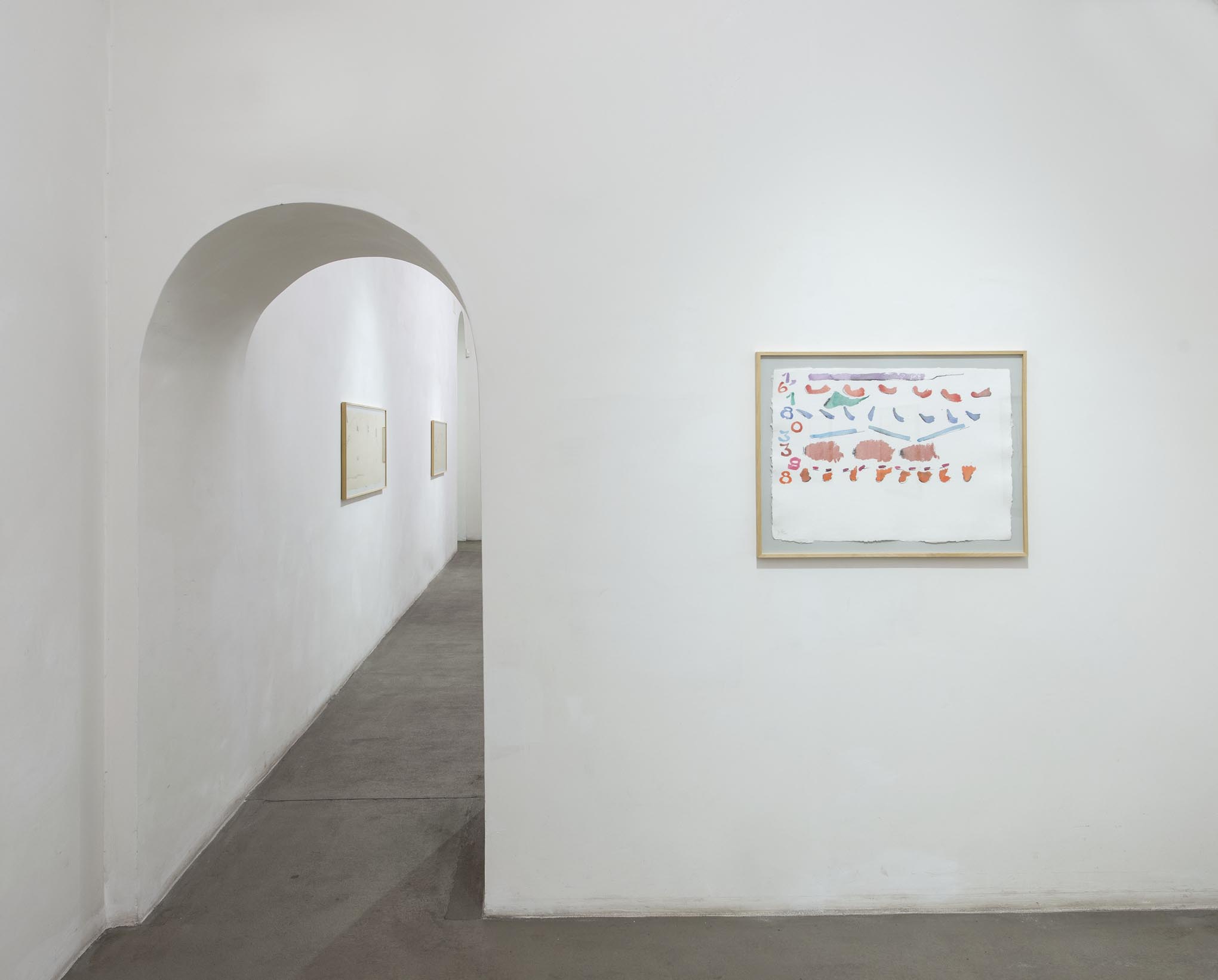 Giorgio Griffa, Works on Paper. Installation view at Fondazione Giuliani, photo by Giorgio Benni