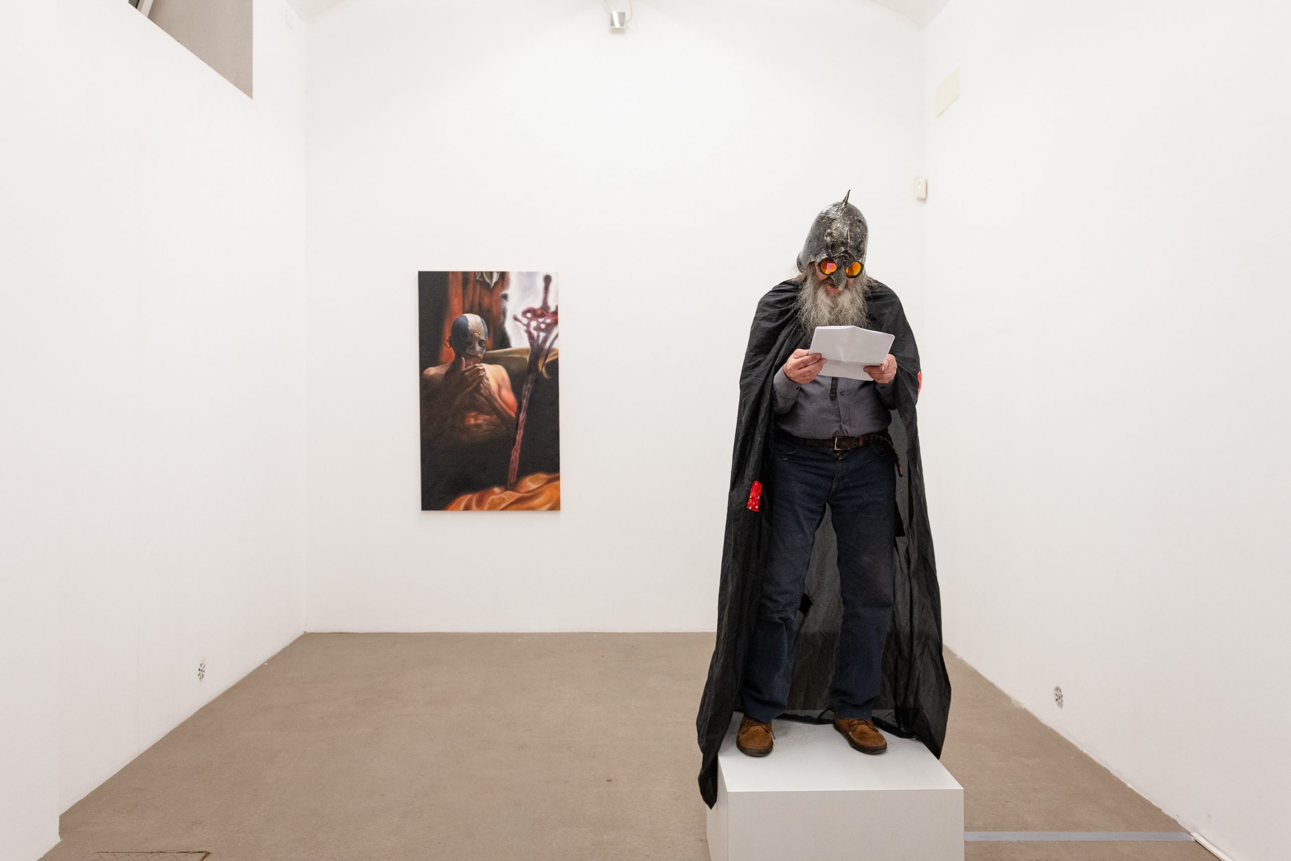Diego Gualandris, Giangranchio - La versione del supereroe Cartello, 2021. Photo by Roberto Apa